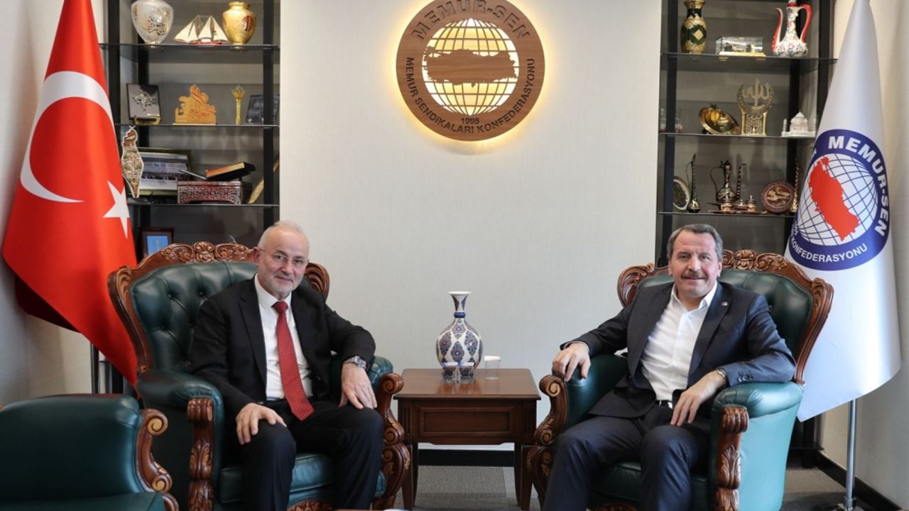 OMÜ Rektörü Ünal Memur-Sen Genel Başkanı Yalçın'ı ziyaret etti