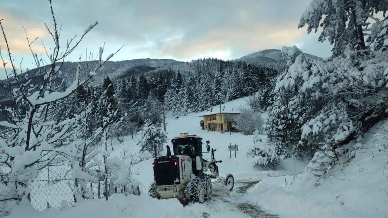 Kastamonu'da kar sebebiyle 161 köy yolu ulaşıma kapandı
