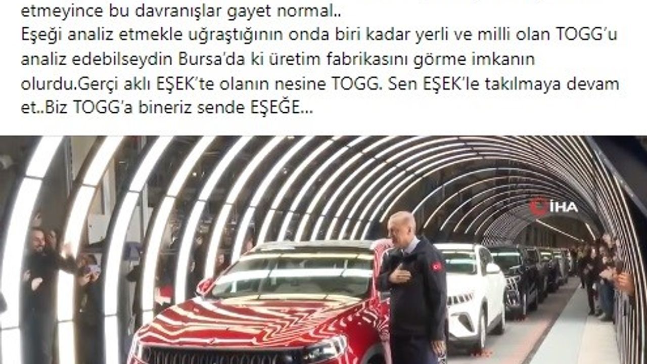 Yerli otomobil ile alay eden CHP'li başkana eşekli cevap