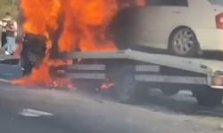 Feci kaza: Alev alev yanan araçta can verdi