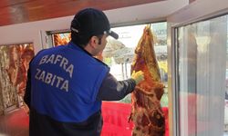 Bafra'da zabıta ekipleri kasapları denetledi