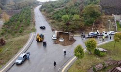 Düzce'de hafriyat yüklü kamyon park halindeki araçların üzerine devrildi