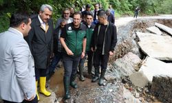 Rize Valisi Baydaş, heyelan yaşanan bölgelerde incelemelerde bulundu