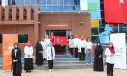Samsun'da kursiyerler 29 Ekim Cumhuriyet Marşı'nı işaret diliyle okudu