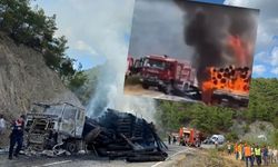 SON DAKİKA: Taşköprülü sürücüye ait TIR alev alev yandı