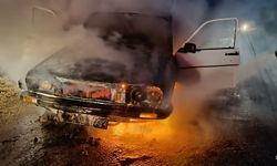 Taşköprü'nün Sarıkavak Köyü yolunda otomobil yangını!