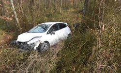 Otomobil ormana uçunca 1 kişi yaralandı!..