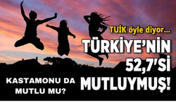 Türkiye'nin yüzde 52,7'si mutlu, Peki Kastamonu da mutlu mu?