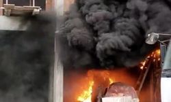 Kastamonu'da inşaat halindeki binada korkutan yangın!