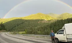 Kastamonu'da gökkuşağı büyüleyici bir manzara oluşturdu!