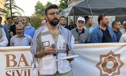 Bartın'da sivil toplum kuruluşu üyeleri Filistin'e destek için yürüdü