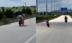 Kastamonu'da motosiklet üzerinde tehlikeli hareketler sergiledi!