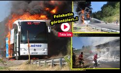 Kastamonu'da alev topuna dönen yolcu otobüsünün görüntüleri geldi! Otobüs kül oldu! (2024 Temmuz)