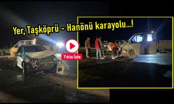 Taşköprü'de feci kaza: Otomobille kamyonet çarpıştı! (Görüntülü Haber)