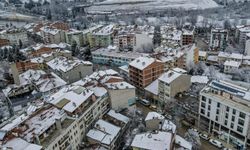 Taşköprü güne beyaz örtüyle uyandı