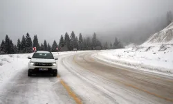 Ilgaz Dağı'nda sis ve kar etkili oldu