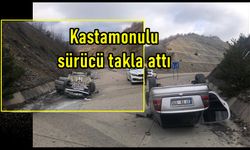 Feci kaza: Kastamonulu sürücü takla attı!