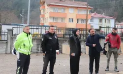 Kastamonu’da kadın kaymakam saha indi, inşaatı yerinde inceledi