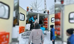 Kastamonu'da yolu karla kapanan köyde hastaya UMKE yetişti