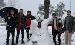 Kastamonu'nun ilçesinde karın tadını kardan adam yaparak çıkardılar!