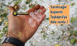 Son dakika: Taşköprü’ye fındık büyüklüğünde dolu yağdı (görüntülü haber)