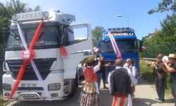 Kastamonu'da tırcılar düğünde konvoy yaptı