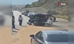 Buğday yüklü traktör devrildi (görüntülü haber)