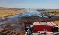 Komşu ilde 20 dönüm tarla, 150 balya yangında kül oldu