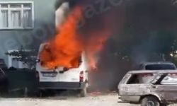Kastamonu’da panelvan alev alev yandı
