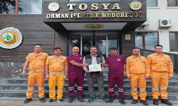 Kastamonu'da yangın ekibine teşekkür belgesi verildi