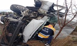 Minibüs ile kamyonet çarpıştı!