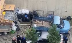 Karton istifleyen anne ve oğlu zabıtalara saldırdı