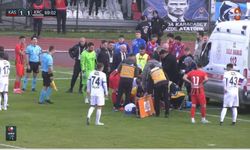 Kastamonu'da futbol maçında sahaya ambulans girdi