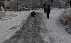 Kastamonu'da kar tatilinin keyfini çocuklar çıkardı