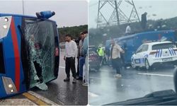 Cezaevi nakil aracı devrildi, 19 kişi yaralandı