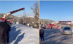 Kastamonu’da doğalgaz tırı devrilmişti: Yol trafiğe kapandı