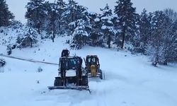 Hanönü'de karla mücadele çalışmaları sürüyor