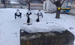 Taşköprü'de Kardan Adamlar, Cenaze Namazı Kıldı!