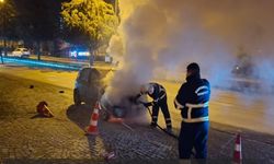 Kastamonu Üniversitesi önünde panik: Yangın çıktı!