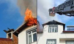 Komşuda çatı yangını korkuttu, itfaiye zamanla yarıştı