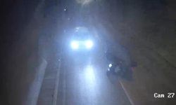 Tünelde sollama kazası: Motosiklet devrilip sürüklendi