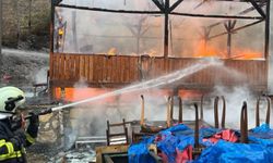 Kastamonu’da kafede yangın paniği, kamelya alev aldı