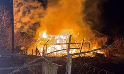 Komşuda iki katlı yapı kül oldu