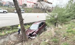 Otomobil Yoldan Çıktı: Genç Sürücü Yaralandı