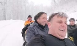 Kışın bitmesine sayılı günler kala bembeyaz yamaçlarda eğlenceli anlar