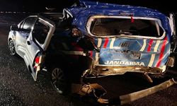 Zincirleme kaza: 4 jandarma personeli yaralandı!