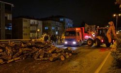 Karabük-Kastamonu karayolunda tehlike: Yola dökülen odunlar trafiği aksattı!