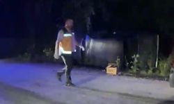 Köy yolunda korkutan kaza: Yan yatan araçta 5 kişi yaralandı