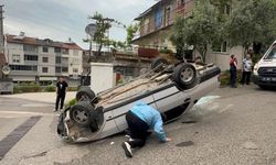 Kontrolden çıkan otomobil korku dolu anlar yaşattı