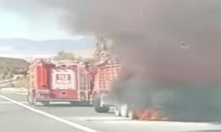 Kastamonu’da seyir halindeki kamyon alevlere teslim oldu